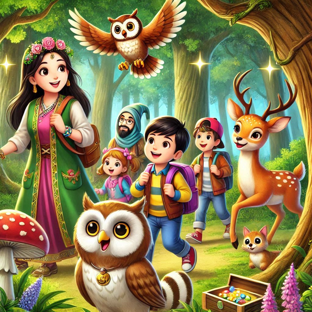 Aventura na Floresta com Animais Amigáveis